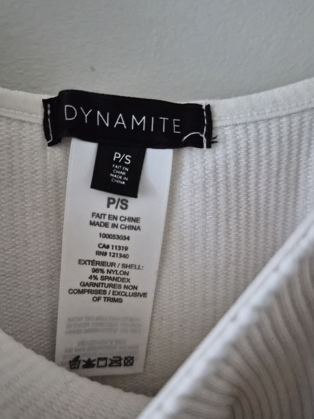 Dynamite Ribbed White Scoop Tank - Picture 3 of 4